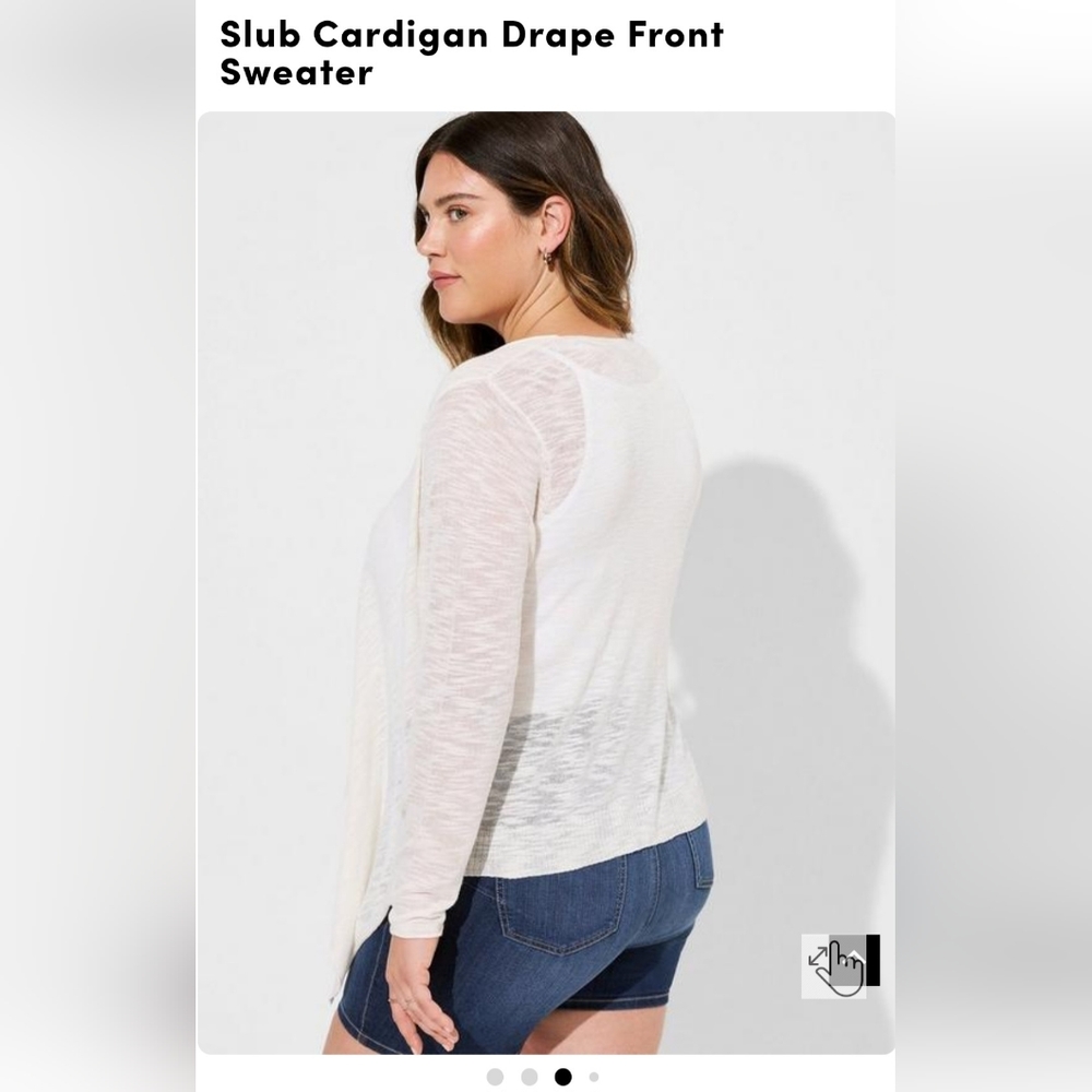 Torrid Ivory slub lightweight cardigan Size 2. NWT
